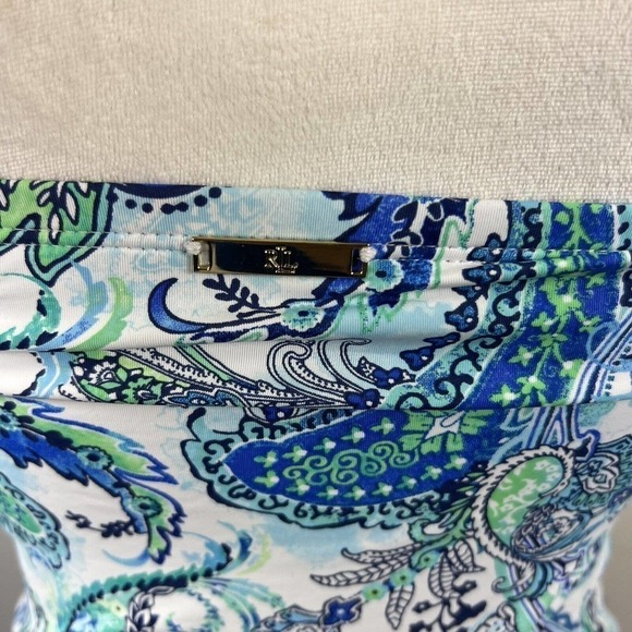 Lauren Ralph Lauren Fiesta PaisleyTwist Bandeau One Piece Swimsuit 16 - Picture 12 of 16